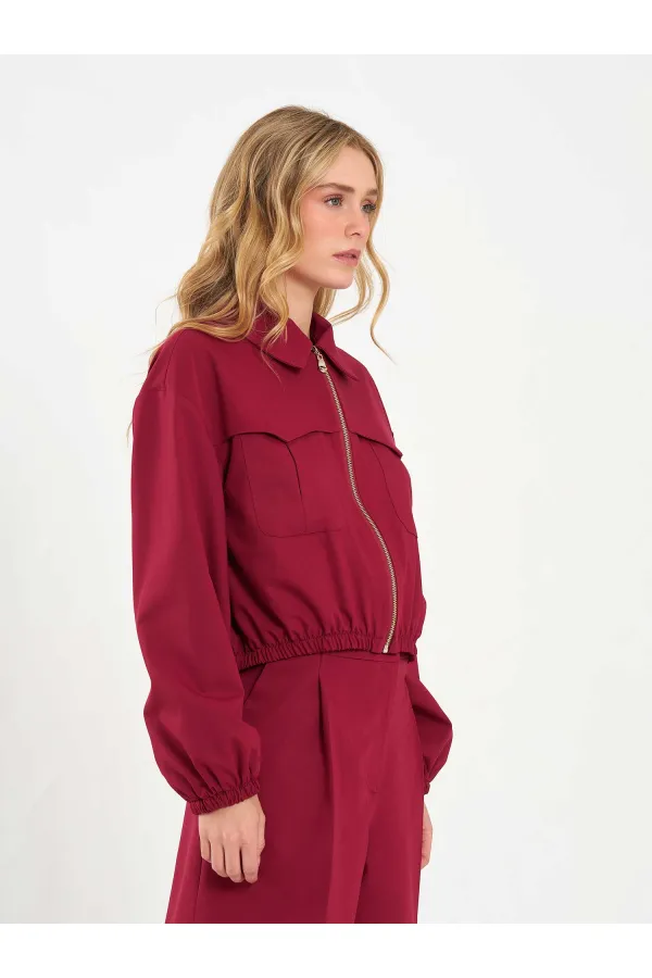 160896 Veste bomber à fermeture éclair frontale