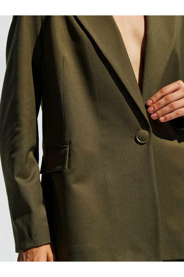 130984 Single-Button Blazer Jacket