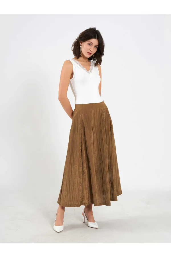 Jupe midi évasée 041188 avec dos élastiqué