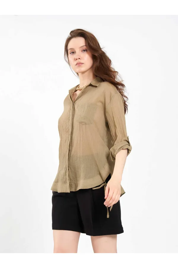 080825 Cotton Shirt with Hem 080825 Cotton Shirt with Hem