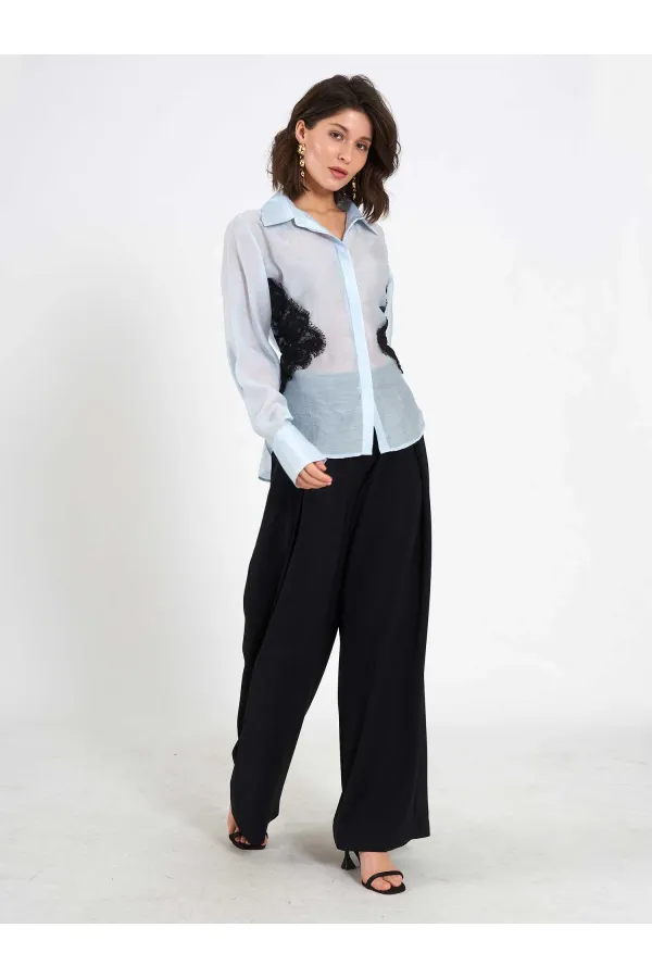 080812 Dantel Detaylı Gömlek