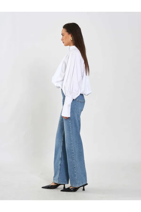 080795 Balon Poplin Gömlek