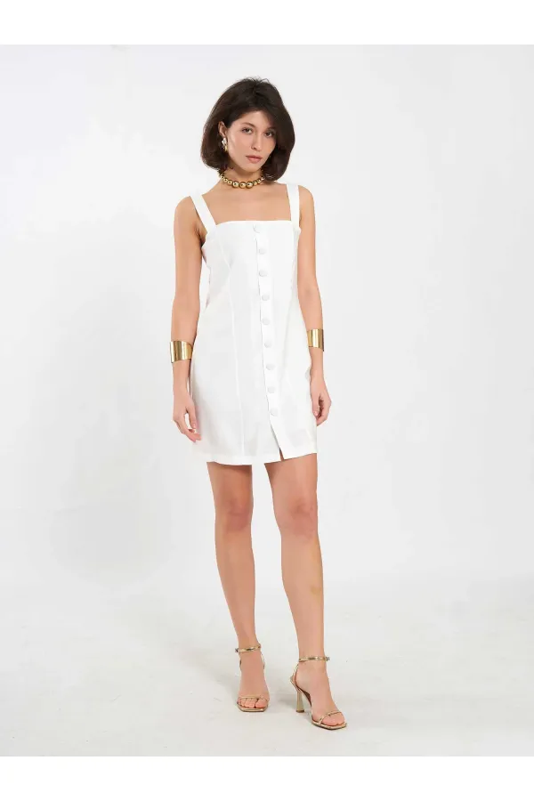 Robe courte boutonnée 111707