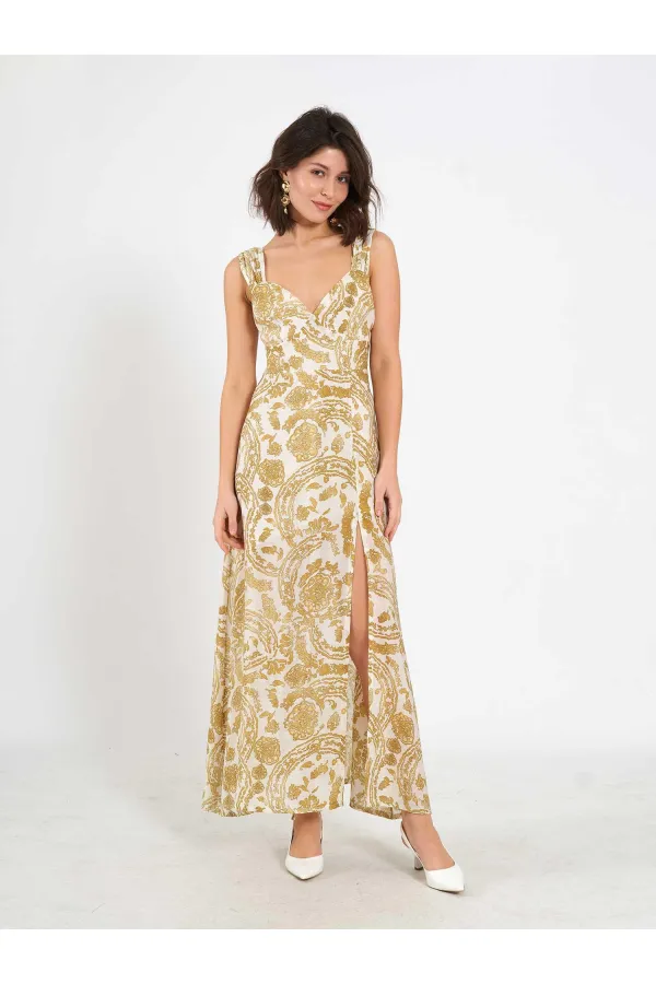 Robe fendue à motifs 111557