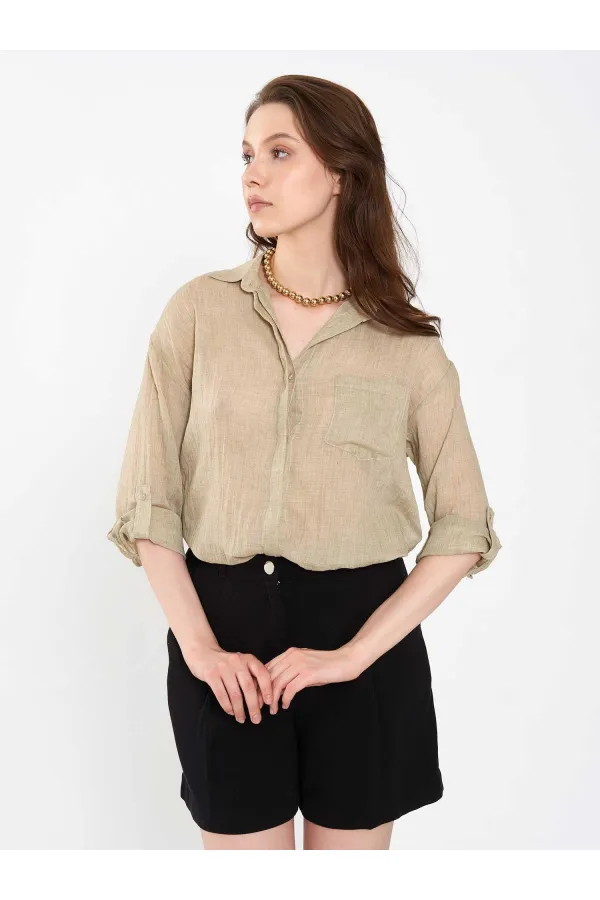 080825 Cotton Shirt with Hem 080825 Cotton Shirt with Hem