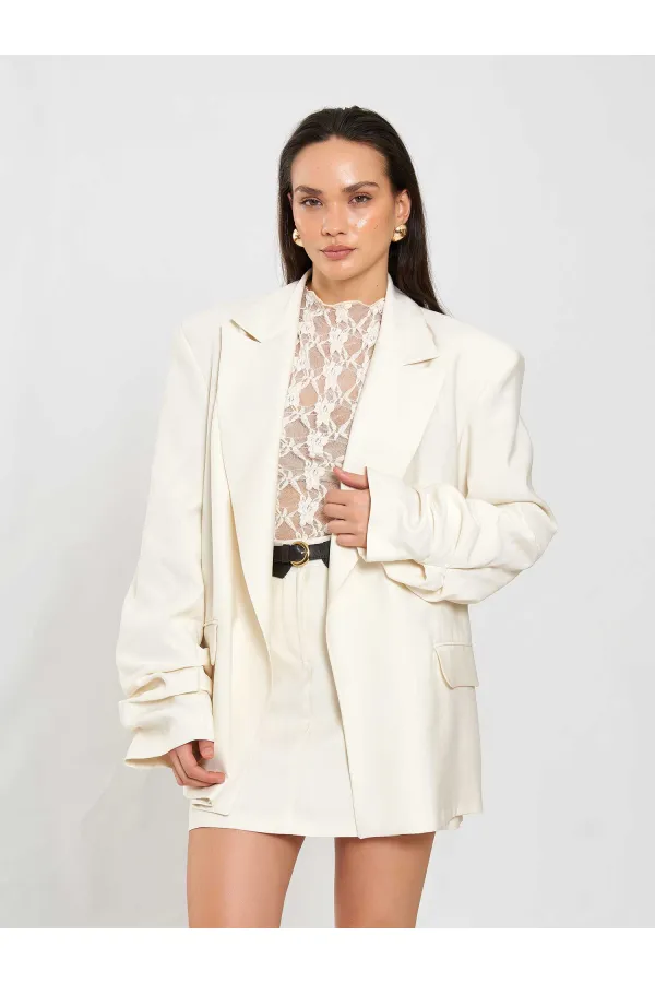 131046 Veste oversize à manches plissées