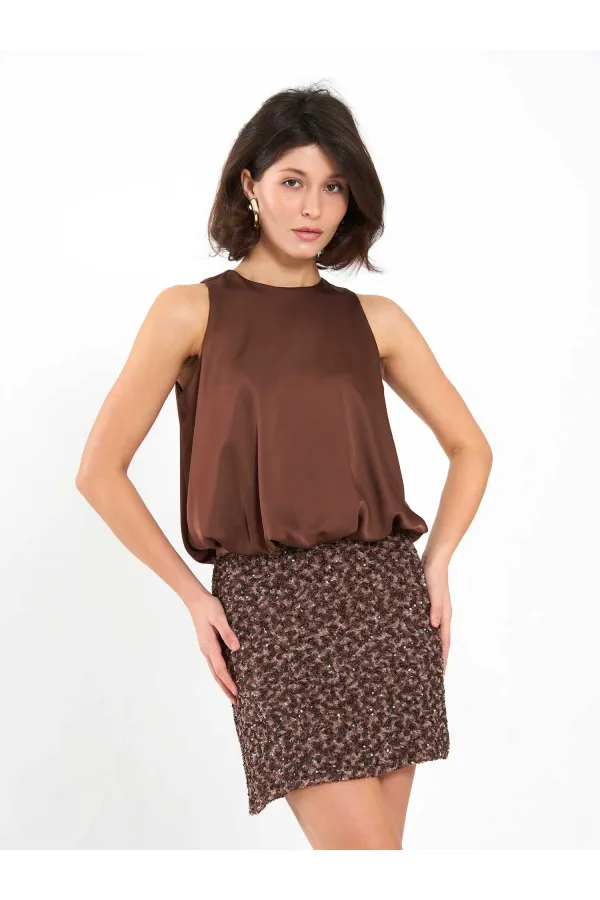 041184 Mini Bell-Shaped Sequin Skirt