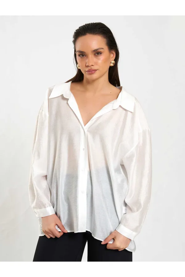 Chemise oversize à col ouvert 080811