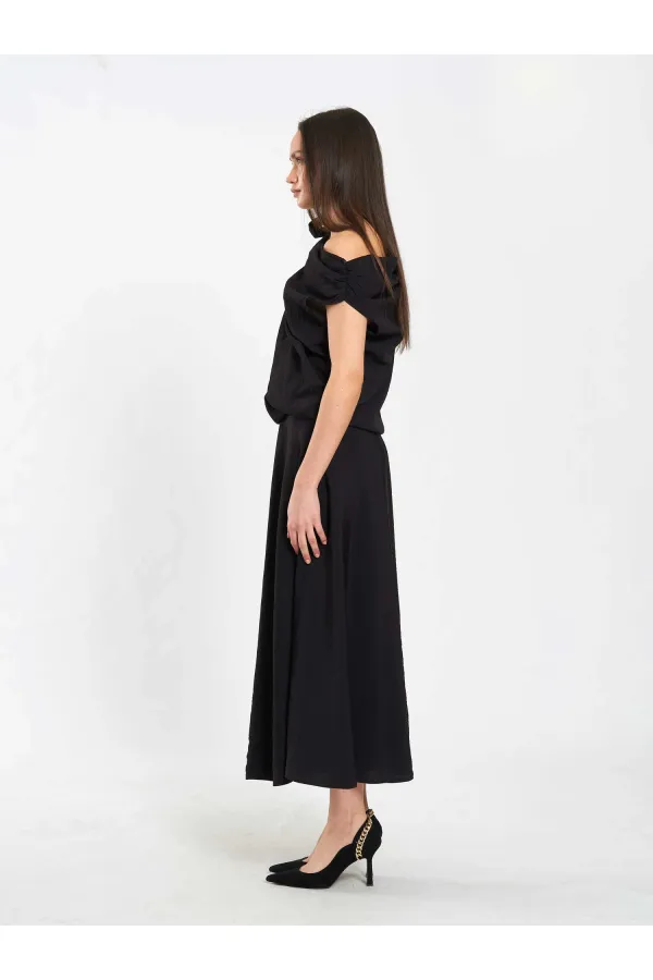 Jupe midi à volants 041162