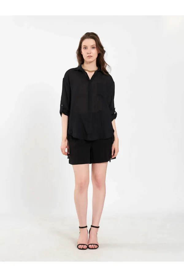 080825 Cotton Shirt with Hem 080825 Cotton Shirt with Hem