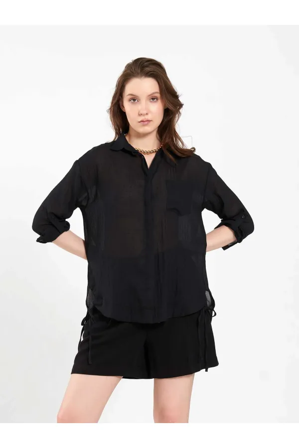 080825 Cotton Shirt with Hem 080825 Cotton Shirt with Hem
