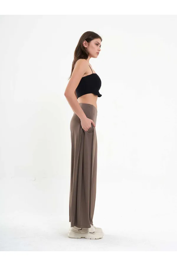 031595 Wide Leg Trousers with Side Pleats