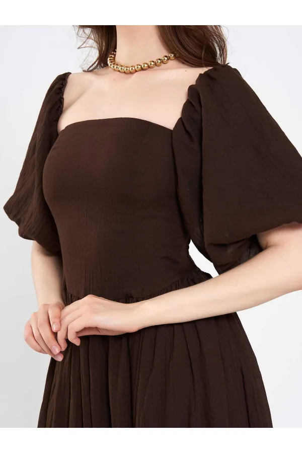 111736 Balloon Sleeve Cotton Dress 111736 Balloon Sleeve Cotton Dress