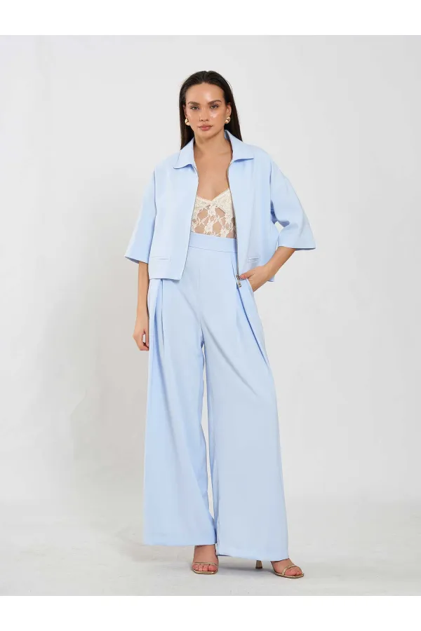 031635 A pileli Bol Paça Pantolon