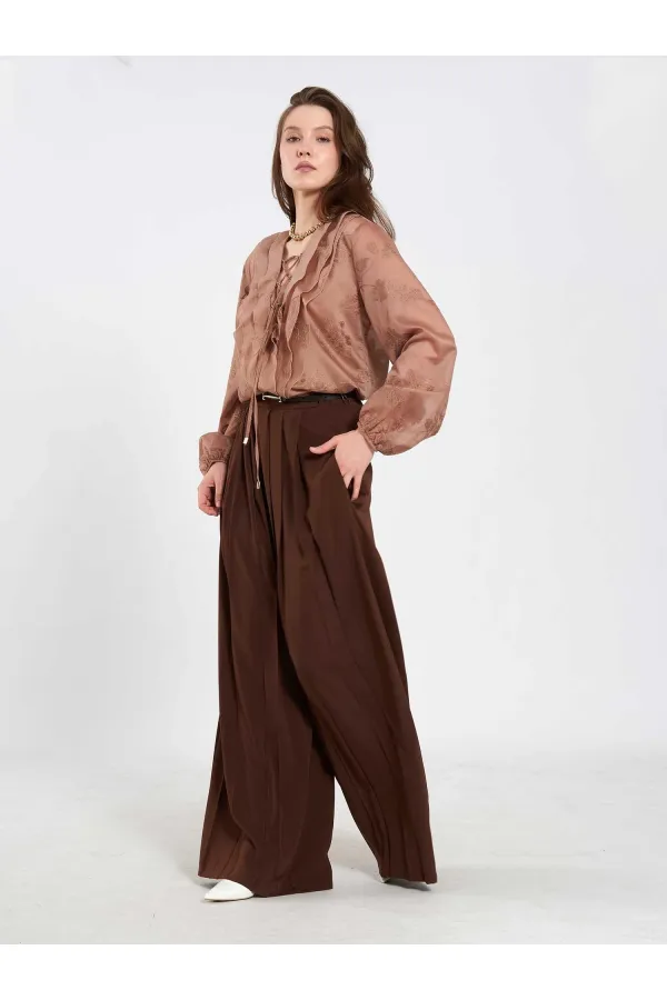 031676 Pleated Loose Fit Belted Trousers 031676 Pleated Loose Fit Belted Trousers