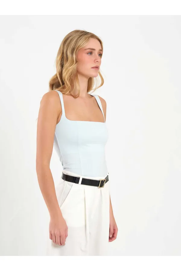 071857 Square Neck Strappy Blouse