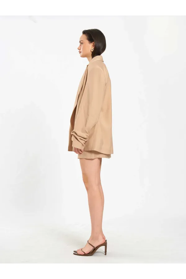 131046 Veste oversize à manches plissées