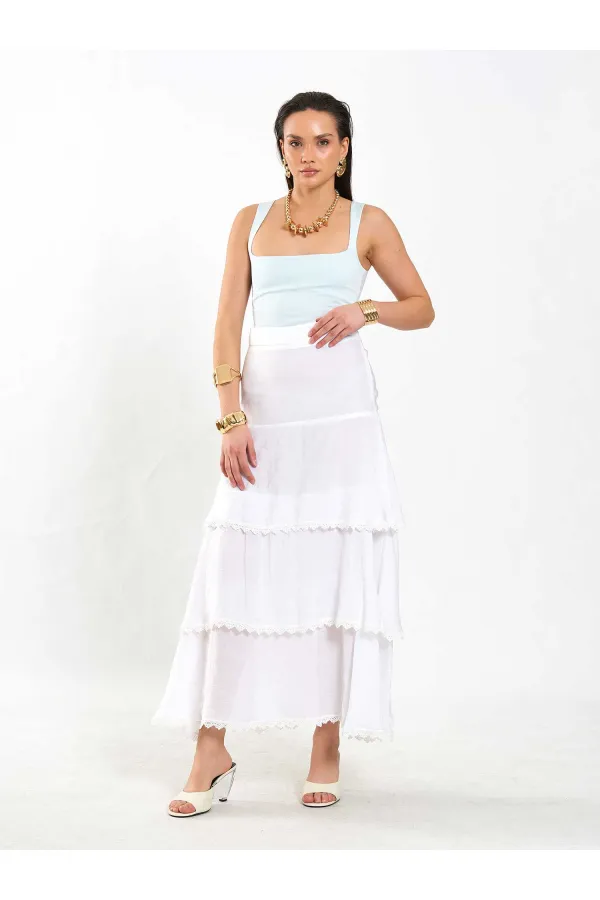 041040 Layered Ruffled Skirt