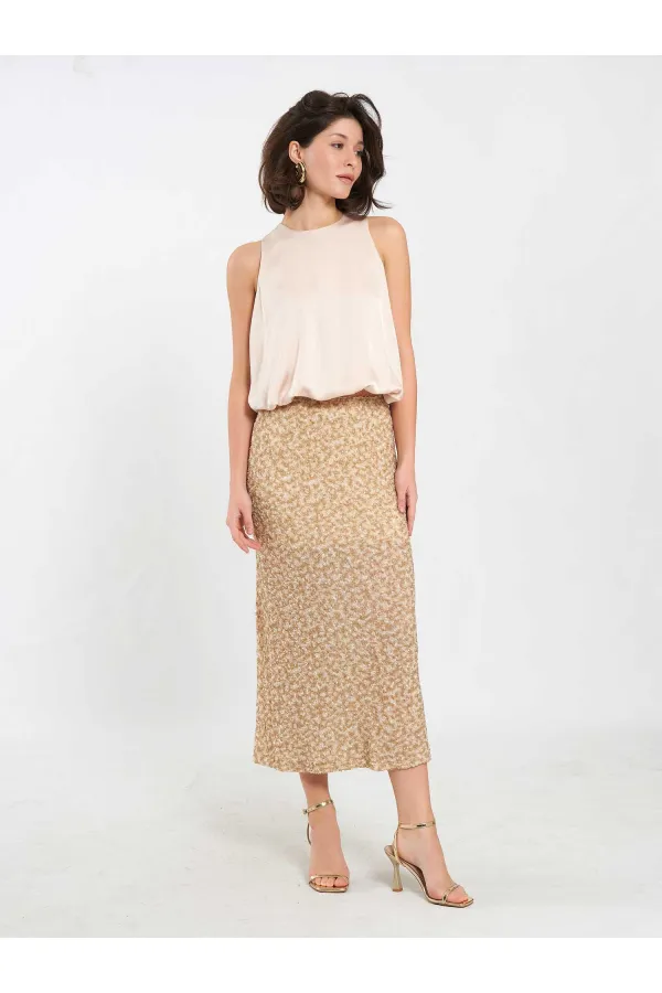 041185 Sequined Midi Skirt