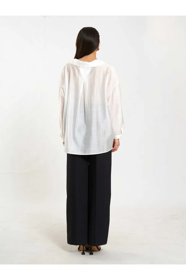 Chemise oversize à col ouvert 080811