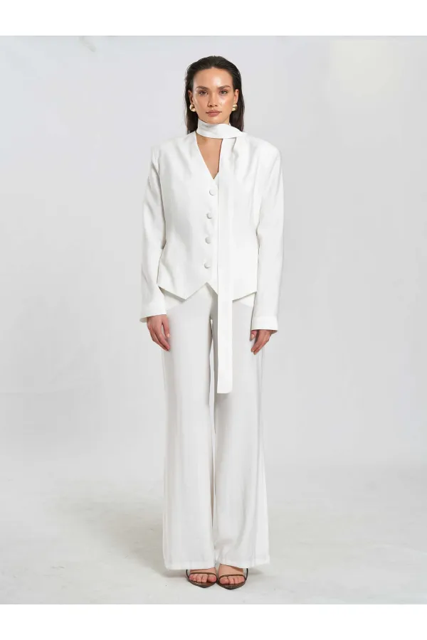 131049 Veste châle à col en V