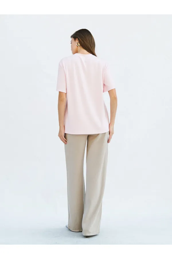 T-shirt oversize à col rond 050733