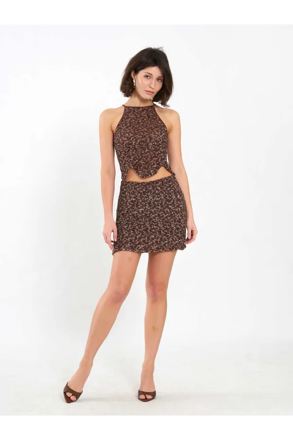 041184 Mini Bell-Shaped Sequin Skirt