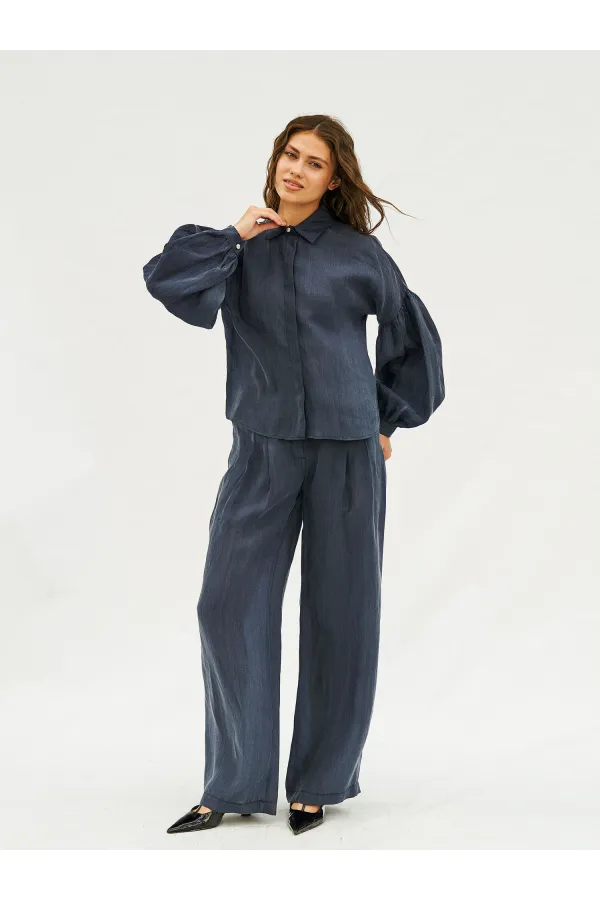 220579 Balon Kol Gömlek Pantolon Takım