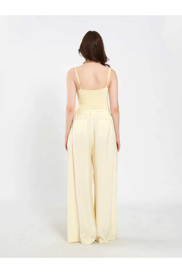 031678 Elastic Waist Detail Belted Trousers 031678 Elastic Waist Detail Belted Trousers