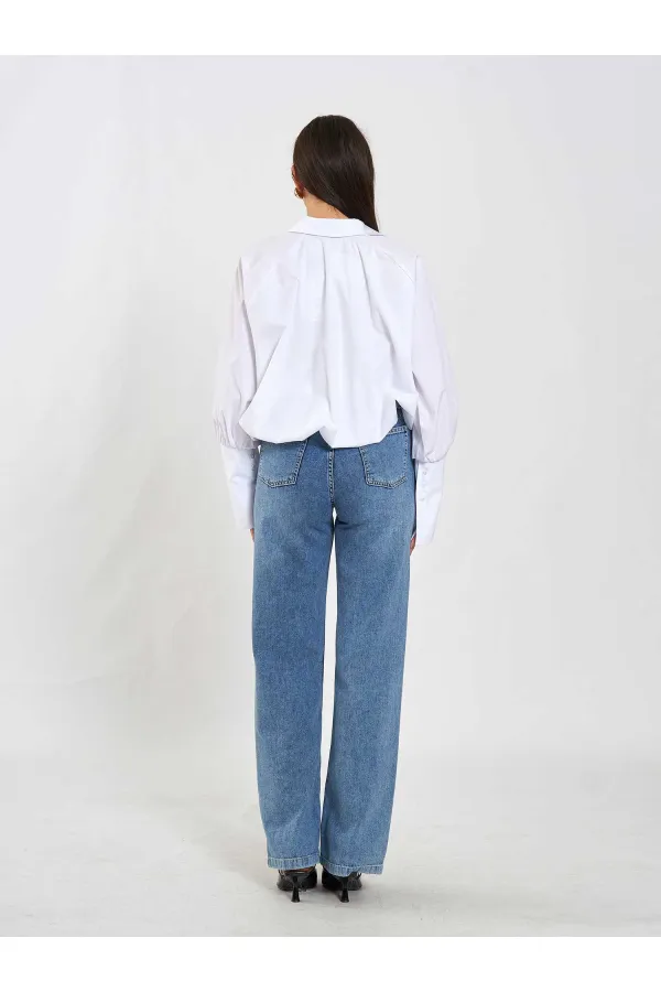 080795 Balon Poplin Gömlek