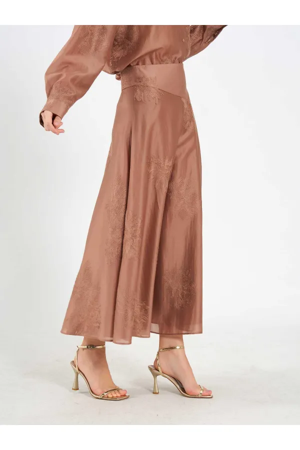 041192 Volanlı Midi Etek