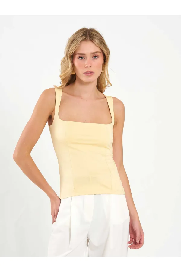071857 Square Neck Strappy Blouse