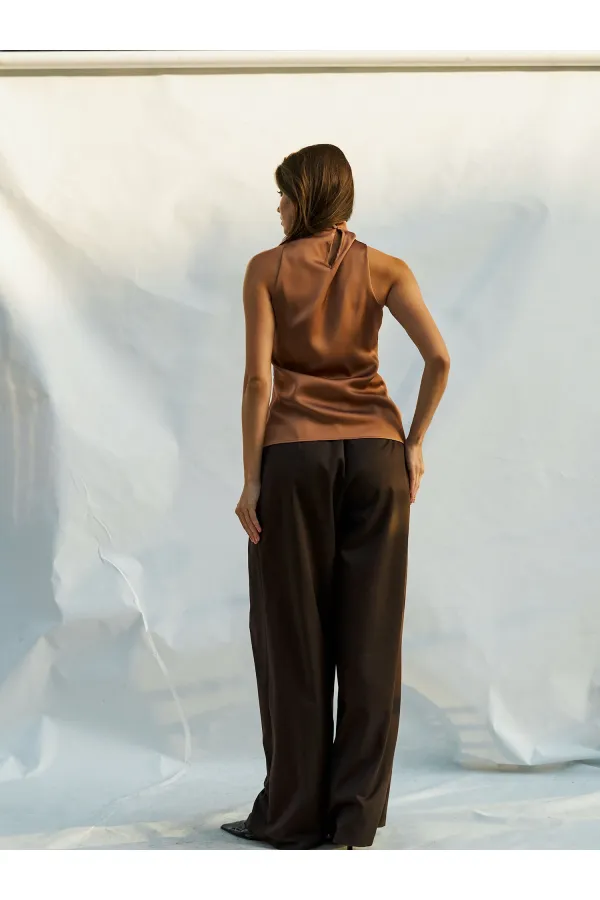 071773 Buckled Satin Blouse