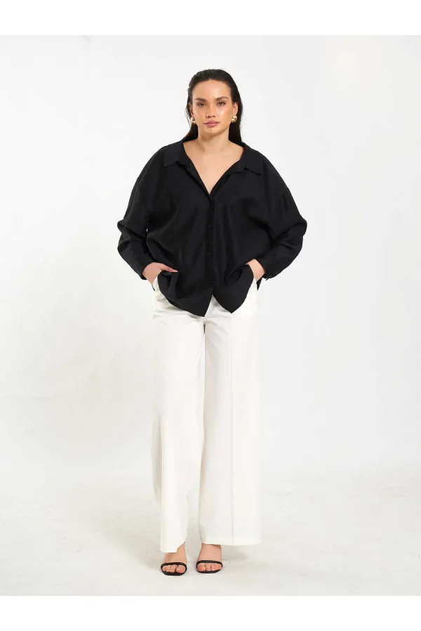 Chemise oversize à col ouvert 080811