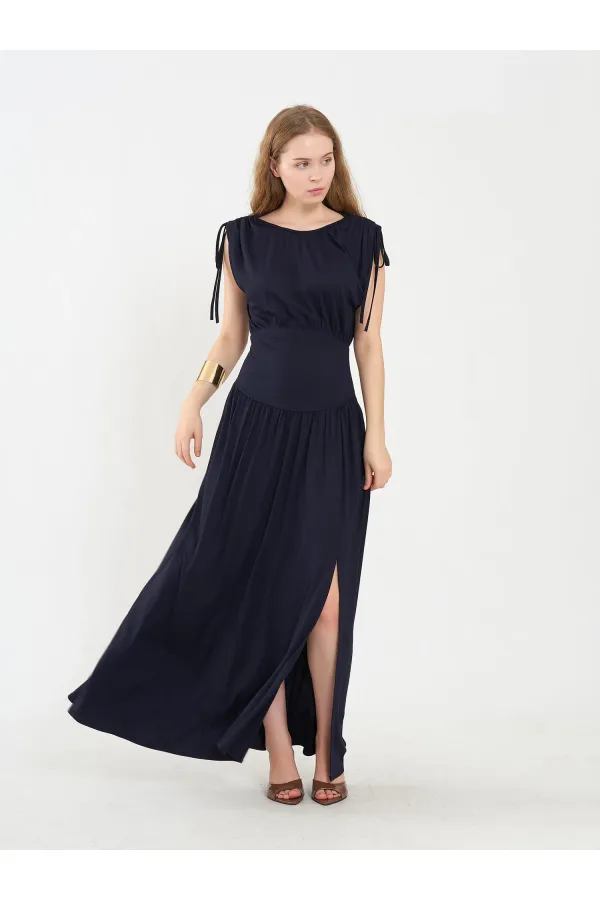 111691 Long Dress with Waistband