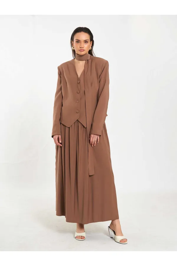 Jupe longue boutonnée sur le devant, style corset, référence 041171