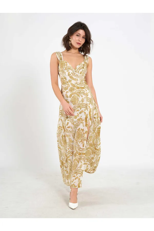 Robe fendue à motifs 111557