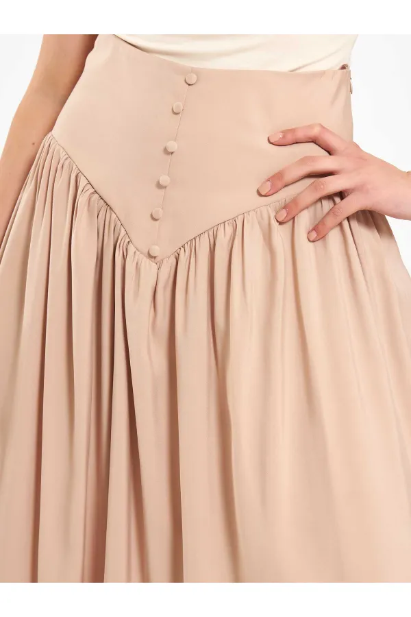 Jupe longue boutonnée sur le devant, style corset, référence 041171