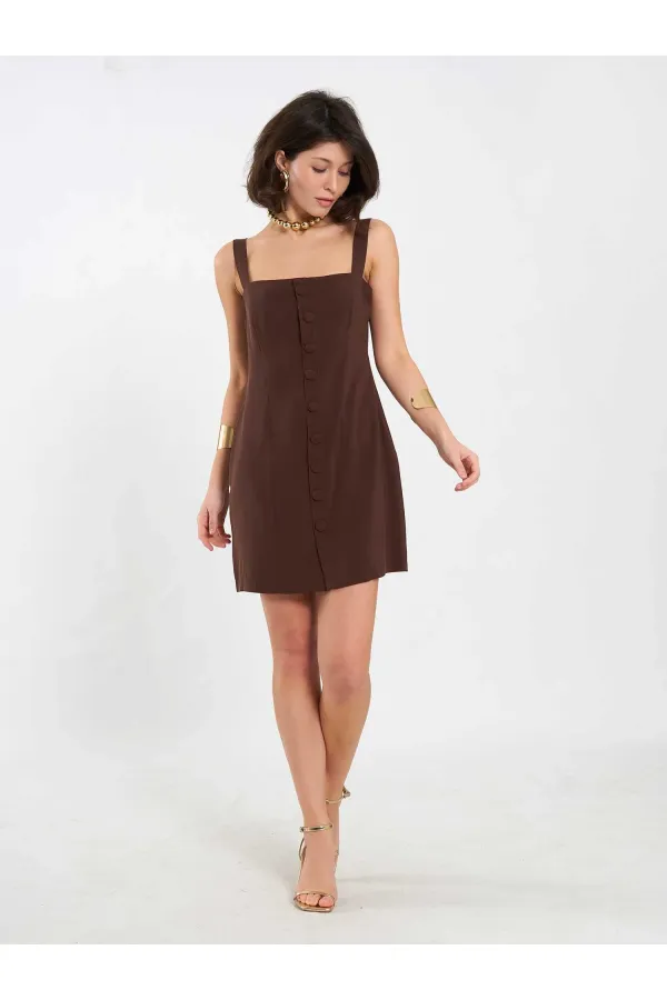 Robe courte boutonnée 111707