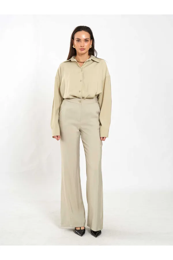 Pantalon à ceinture droite 031651