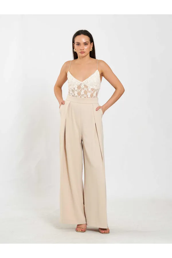 031635 A pileli Bol Paça Pantolon