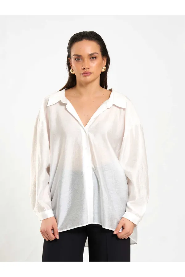 Chemise oversize à col ouvert 080811