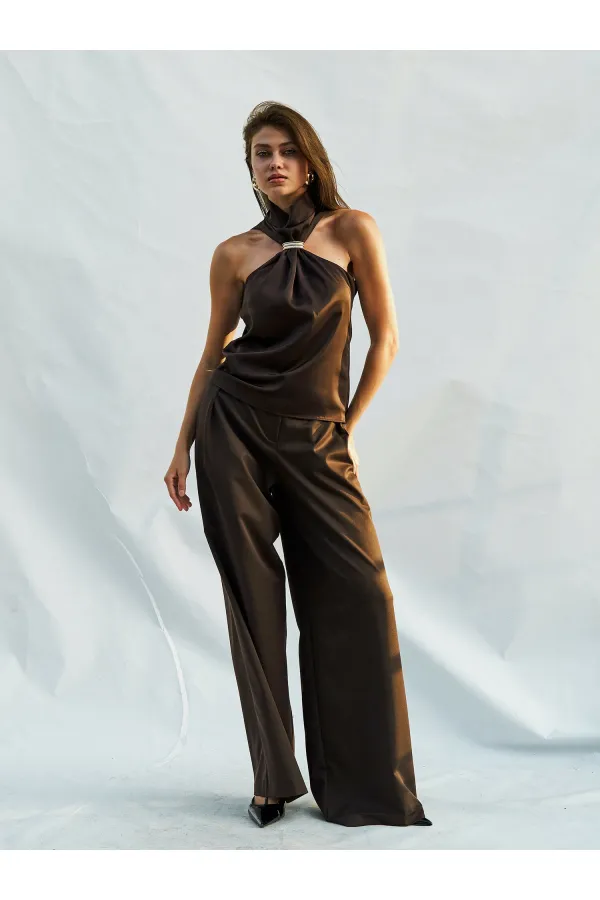 071773 Buckled Satin Blouse
