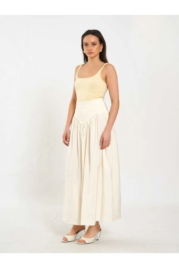 Jupe longue boutonnée sur le devant, style corset, référence 041171