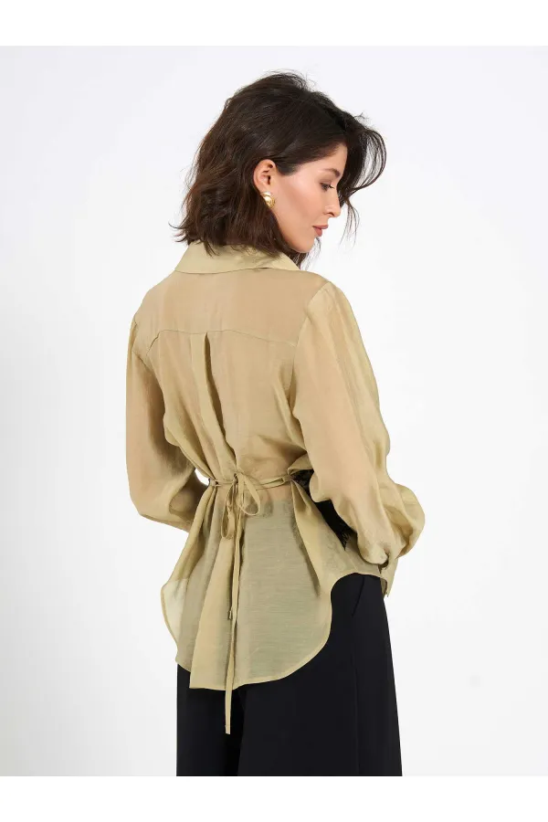 080812 Dantel Detaylı Gömlek