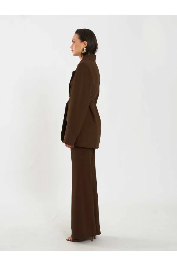 131060 Kemer Detaylı Oversize Ceket