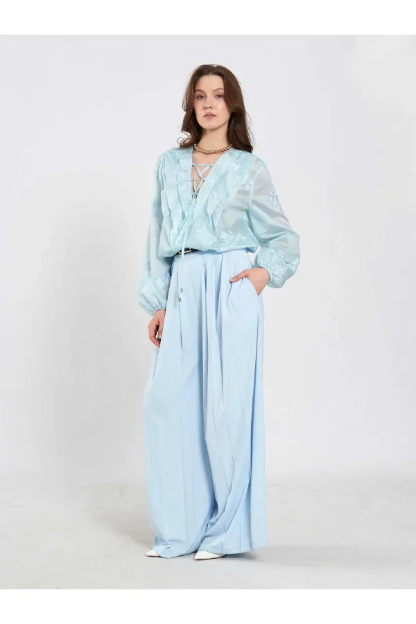 031676 Pleated Loose Fit Belted Trousers 031676 Pleated Loose Fit Belted Trousers
