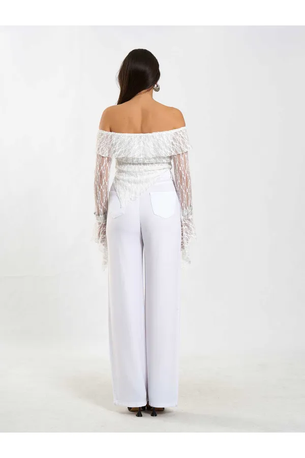 071832 Chemisier asymétrique à encolure bateau