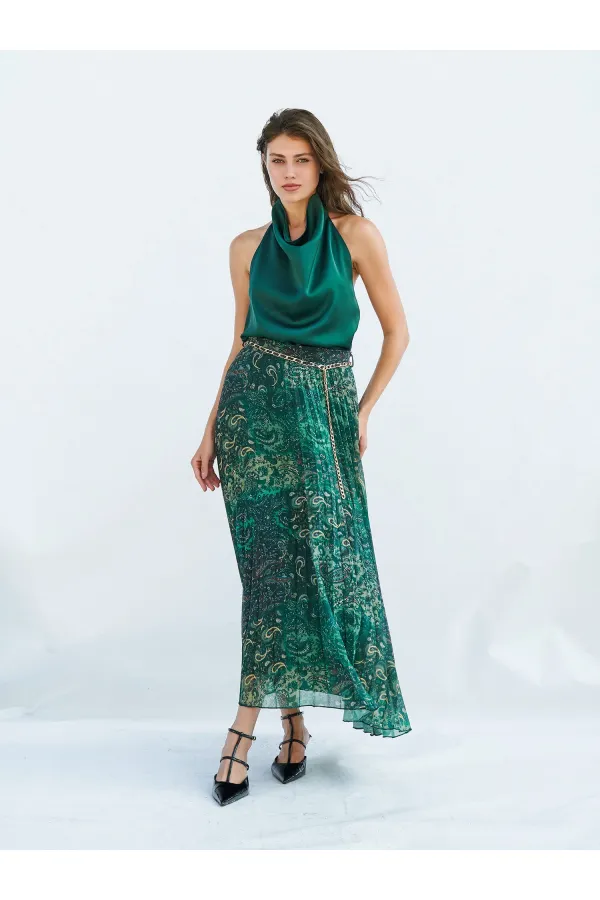 041110 Zincir Kemerli Piliseli Etek