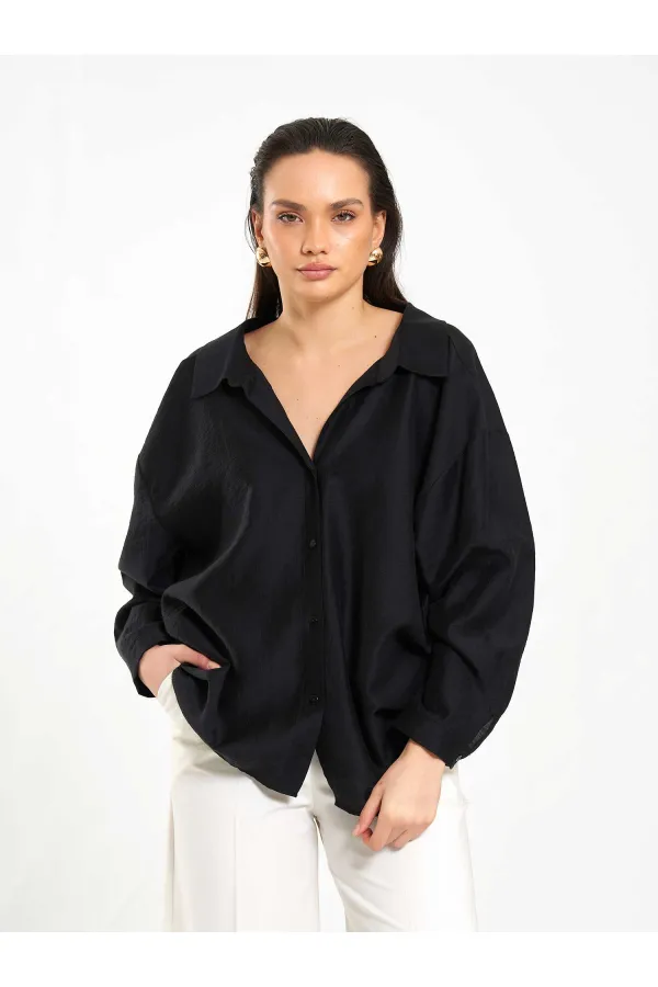 Chemise oversize à col ouvert 080811